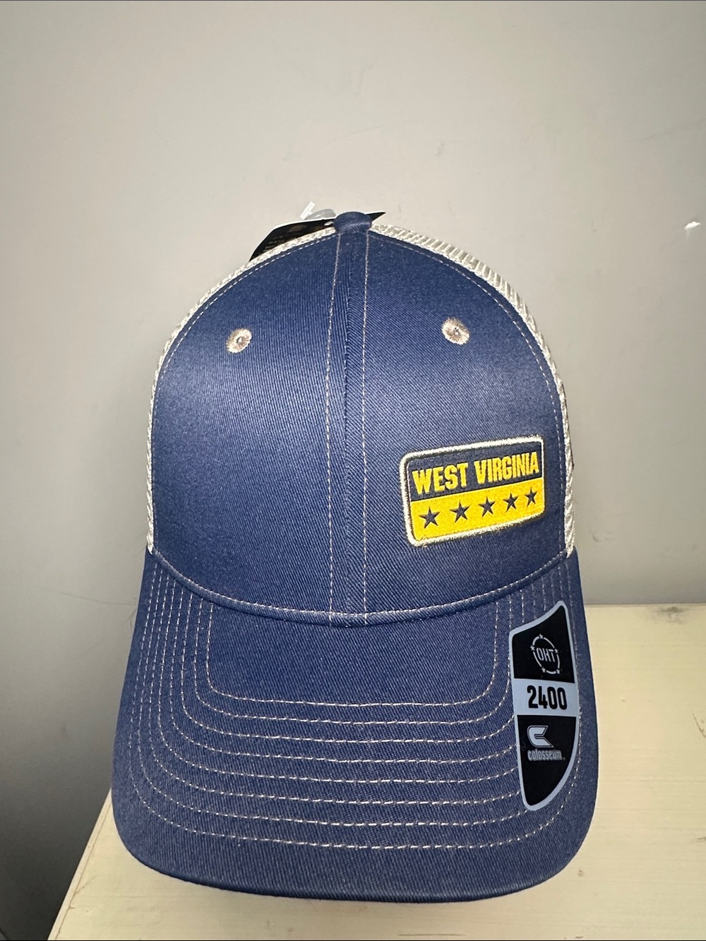Colosseum New Operation Hat trick West Virginia Patch Trucker Cap Navy
